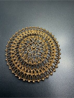 Vintage Sarah Coventry Gold Filigree Statement Brooch